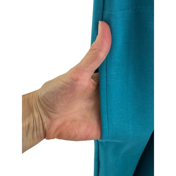 J. Jill Wearever WE Double-Face Jersey Teal V-Neck Dress w/Pockets Size XL New - Picture 6 of 11